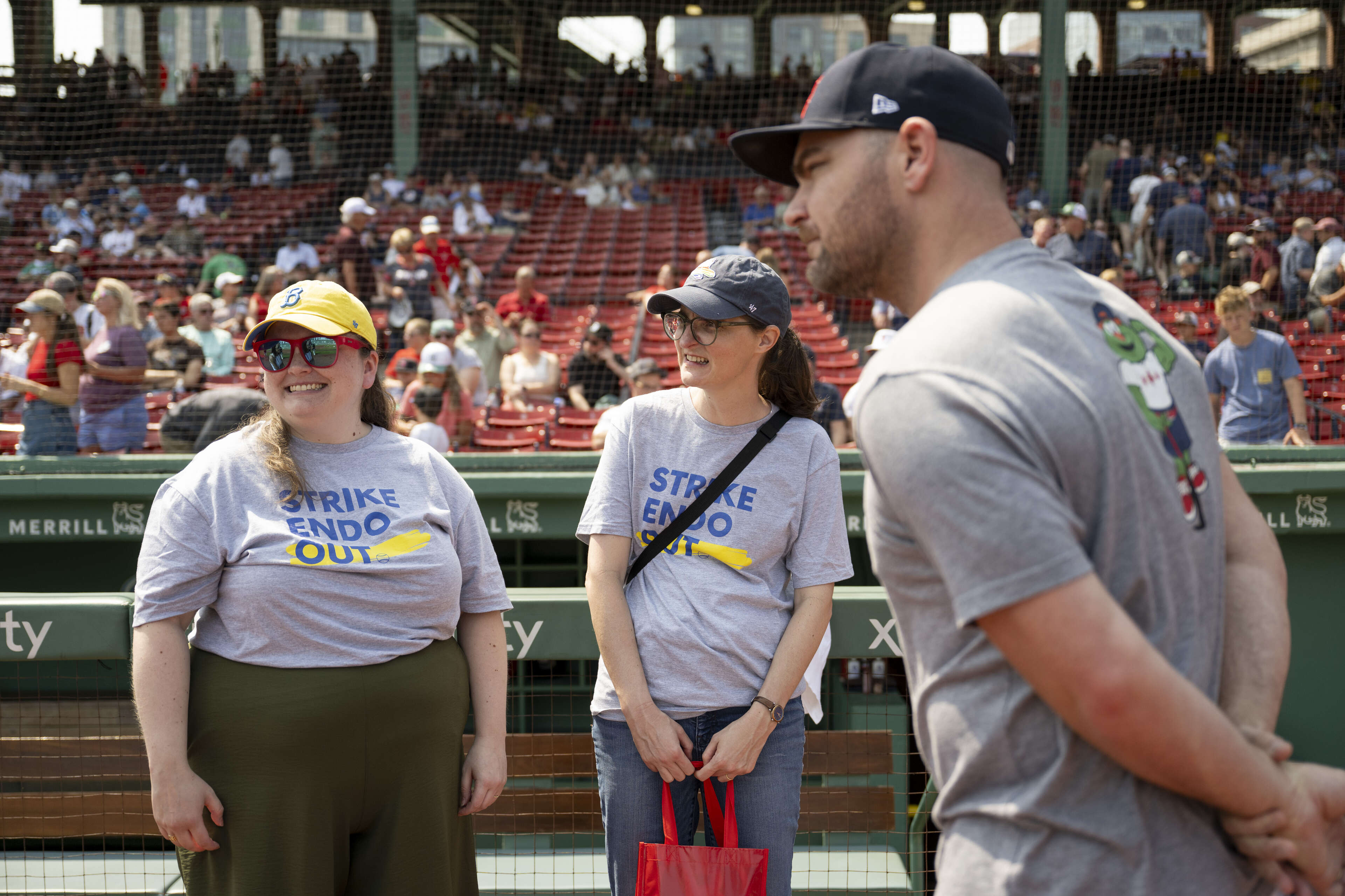 BOSTON, MASSACHUSETTS - AUGUST 3: Liam Hendriks #31 of the Boston Red Sox meets Kara for Hendriks’ Heroes ahead of a game against the Houston Astros at Fenway Park in Boston, Massachusetts on Sunday, August 3, 2025. (Photo by Rachel O’Driscoll/Boston Red Sox/Getty Images)